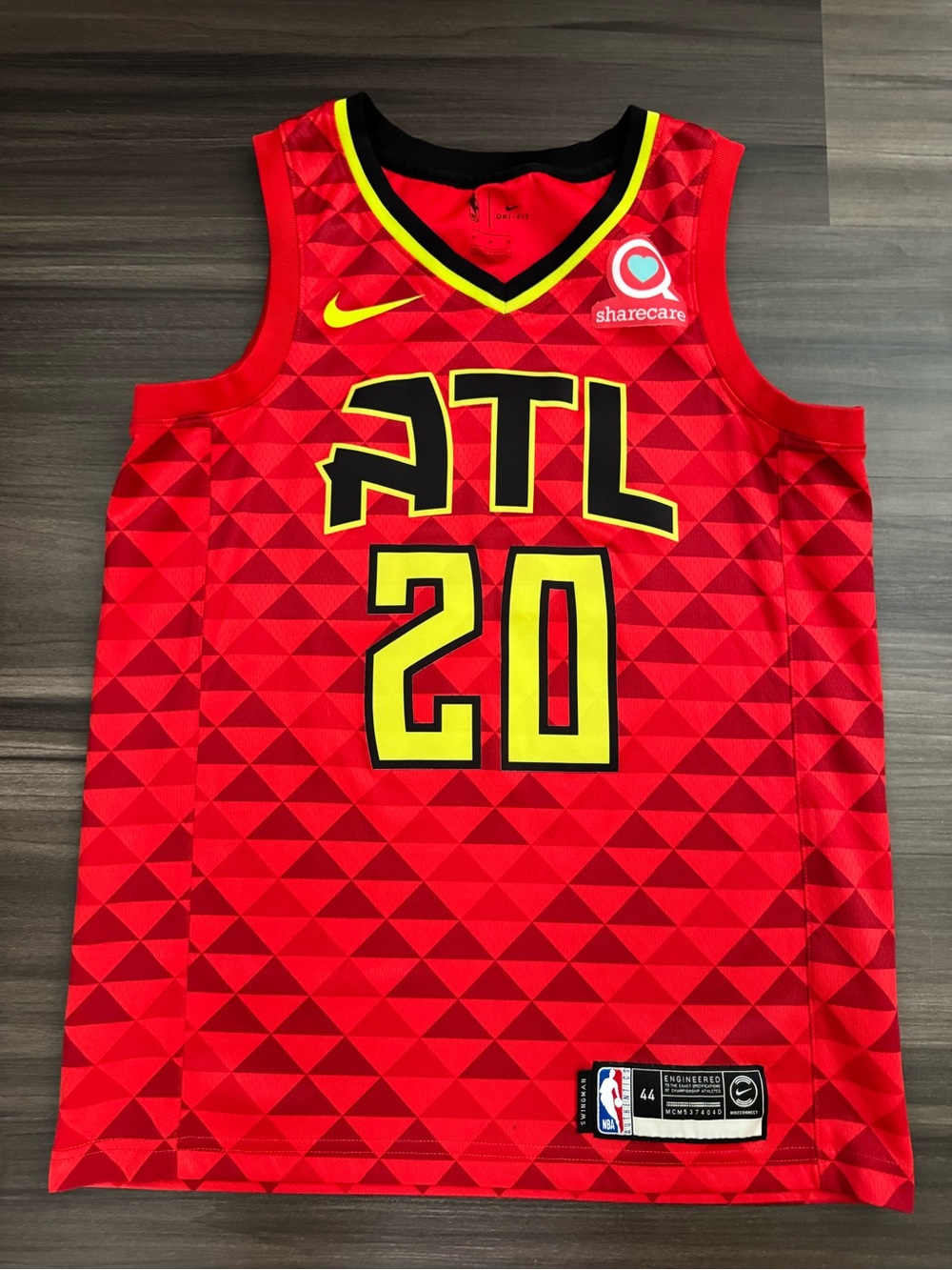 Nike Atlanta Hawks John Collins #20 NBA Swingman Jersey Men’s 44 Medium